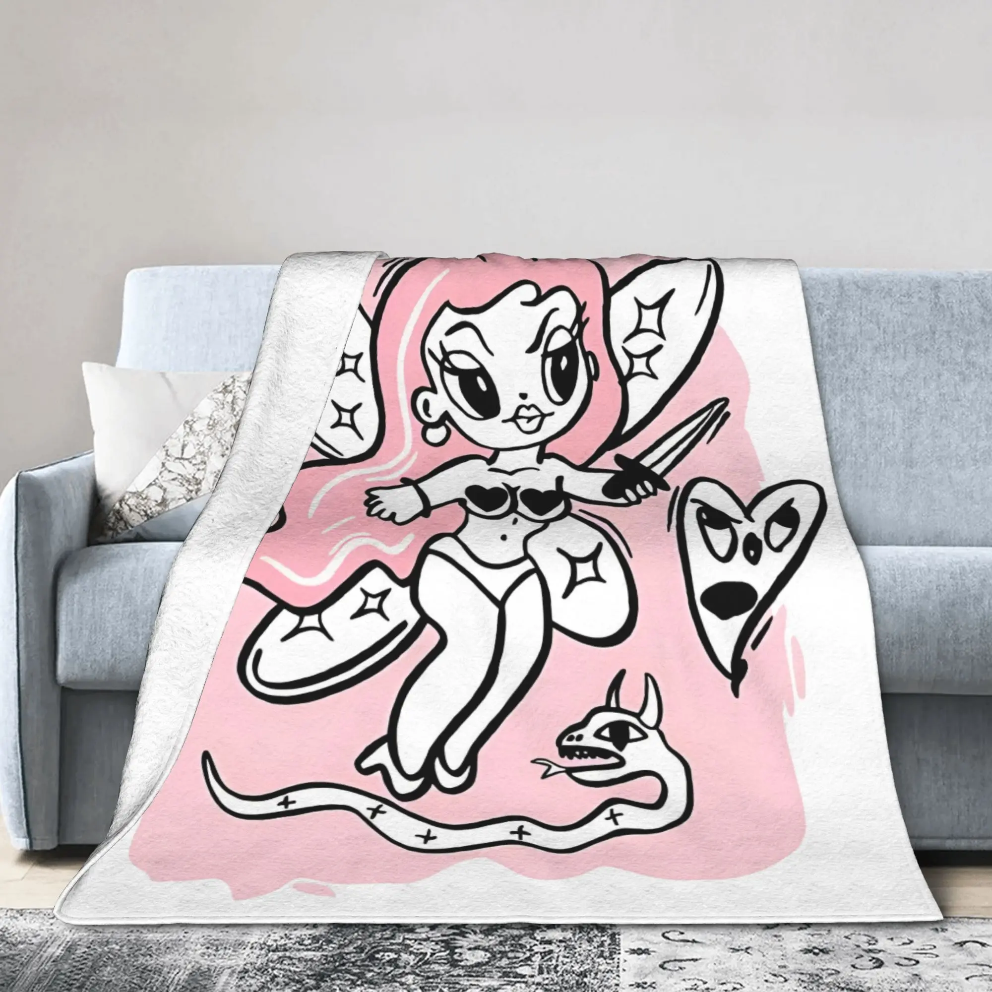 Karol G Album Blankets Hip Hop Reggaeton Music Plush Awesome Warm Throw Blankets for Chair Covering Sofa All Season