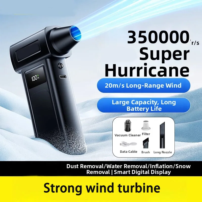 

Электрический турбовентилятор 1000000 об/мин, мощный портативный очиститель воздуха, пылесос, USB-перезаряжаемый, 65 м/с, бесщеточный, для уборки дома