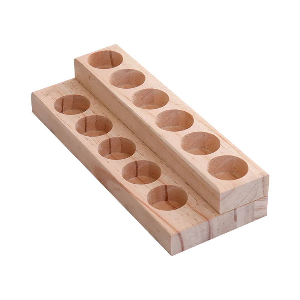 

2 Layer Solid Wood Essential Oil Rack Desktop Storage Organizer Tray Shelf Display Stand Nail Polish Bottle Storage Solution