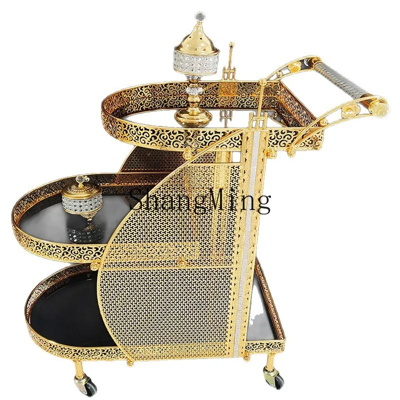 CLhotel high-end wine cart three-layer food delivery hand push dessert tea fashion push dining cart