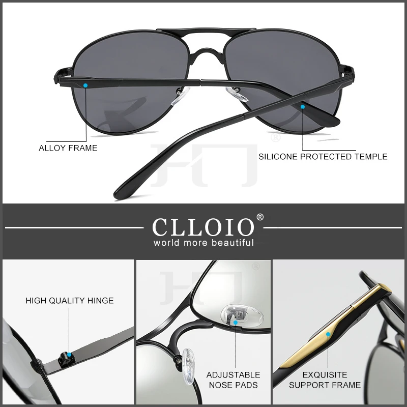 CLLOIO 2022 Nuovi Occhiali Da Sole Fotocromatici Polarizzati Uomini Pilota Occhiali Da Sole Vintage Donne Occhiali Da Guida Occhiali UV400 gafas de