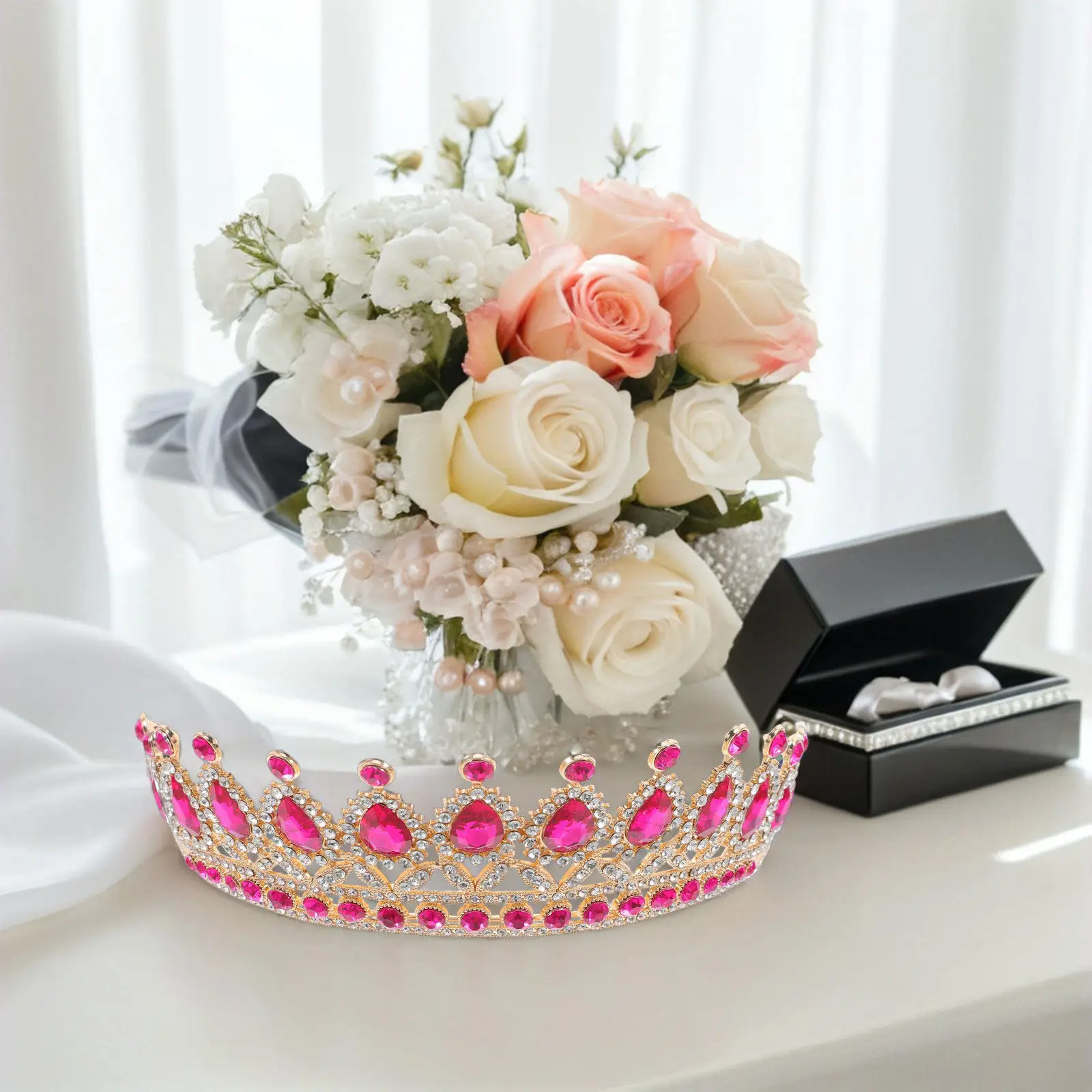 

Сверкающая свадебная тиара, корона для невесты, повязка на голову, хрустальный аксессуар для волос в стиле принцессы, элегантное украшение для волос со стразами для девичника
