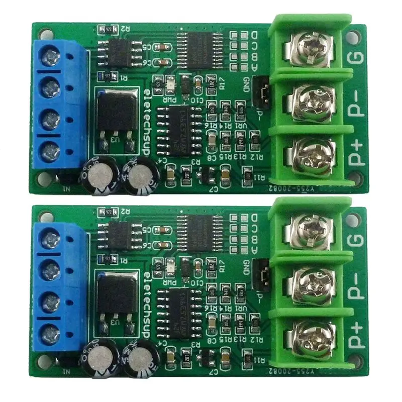 2X ELETECHSUP PT100 Platinum Thermal Resistance DC 12V PT100 RTD Converter PTA9B01 PT100 RS485 Acquisition Module