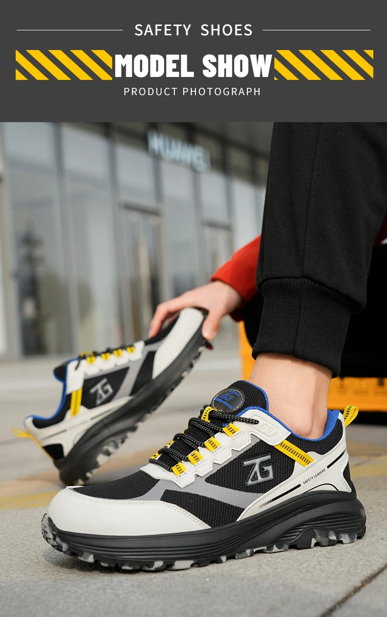 High-quality Work Sneakers For Men Safety Shoes European Standards Protective Shoes Puncture-Proof Steel Toe Shoes Work Boots