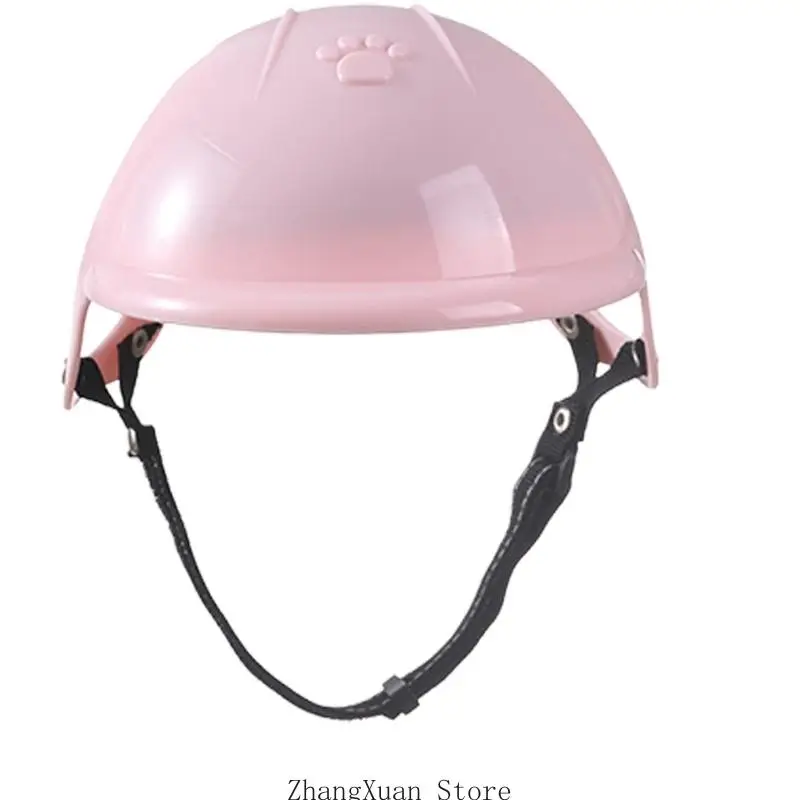 Leichter ABS-Haustierhelm, Hundehelm mit Ohrlöchern und verstellbarem Kinnriemen für Motorradfahren, Radfahren oder – Detail 3