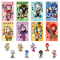 8 Sheets/Pack Anime Sonic The Hedgehog Puzzle Stickers Kawaii Make A Face Book Stickers Cute Cartoon DIY Sticker Toy Kids Gift