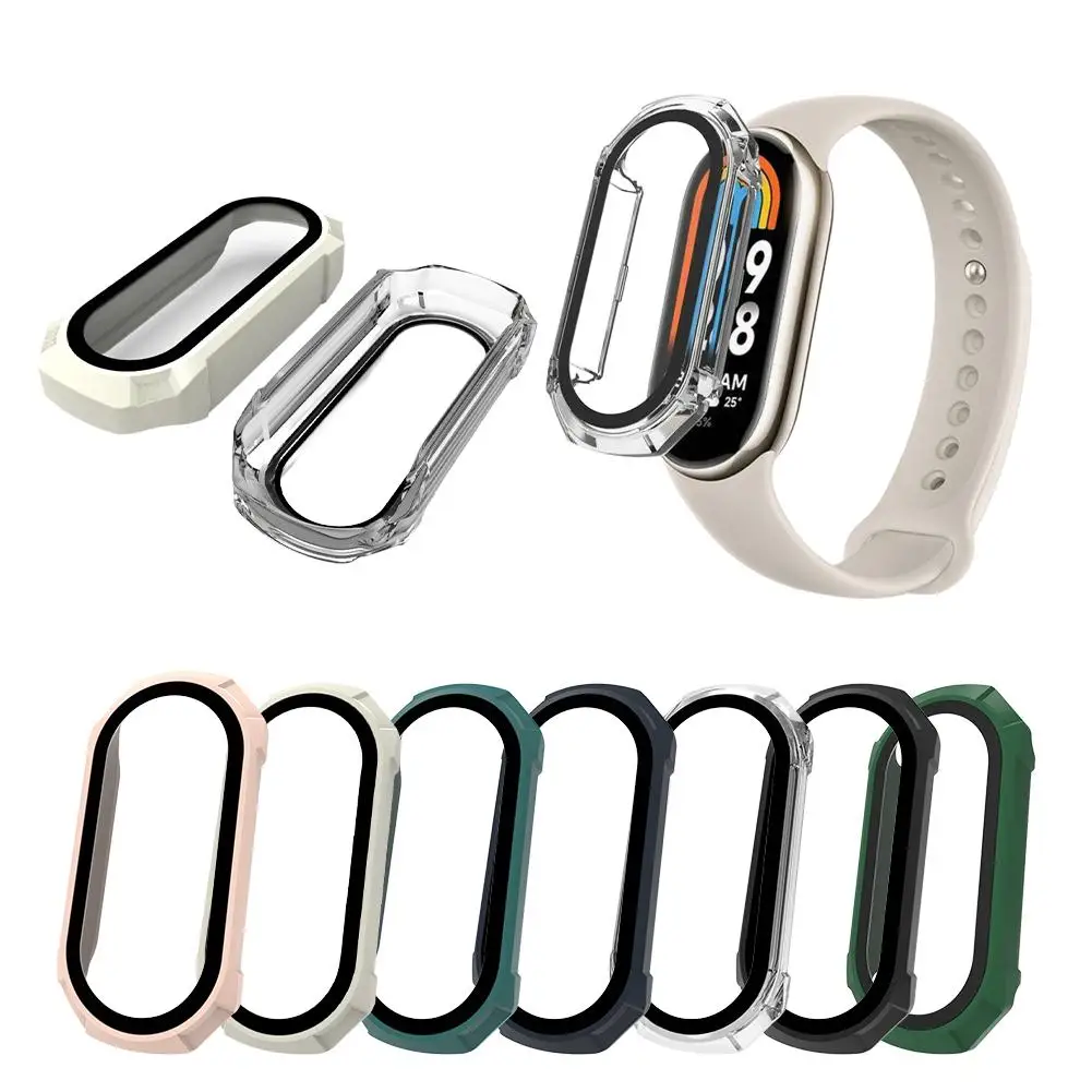 Casing & Kaca Tempered untuk Xiaomi Smart Band 10 Casing Pelindung Serba Guna dengan Pelindung Layar Anti Noda Tahan Gores C7S3