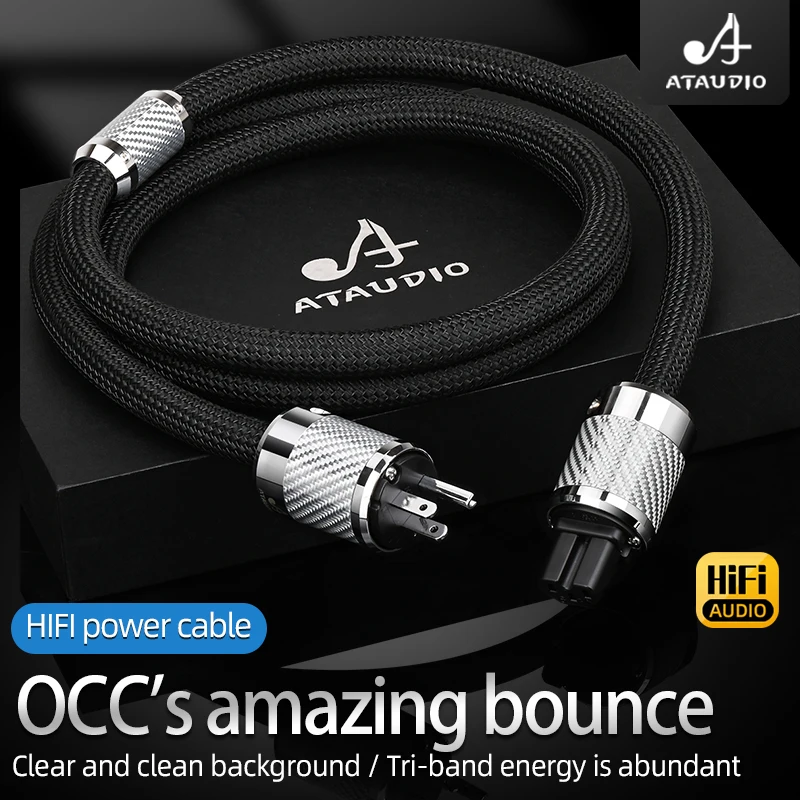 HIFI AC Power Cord Hi End  6N OCC CD Amplifier US Power Cables With EU US AU Power Plug