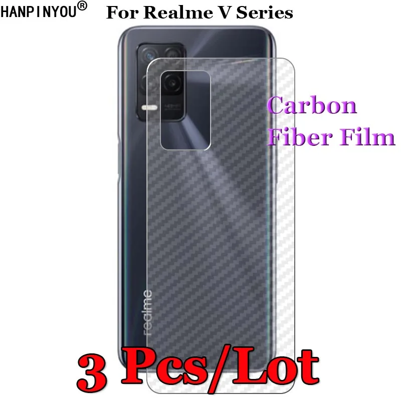 3 Pcs/Lot For Realme V13 V11 V11s V15 X7 India V5 V3 5G 3D Non-slip Carbon Fiber Back Film Screen Protector Protective Sticker