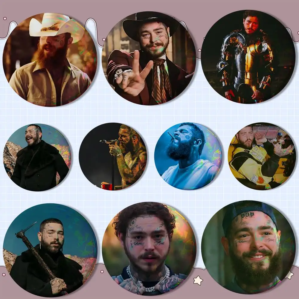 

cool K-King Post M-Malone Round Exquisite Badge Brooches Creative Pins For Clothes Hat Backpack Gift Accessories