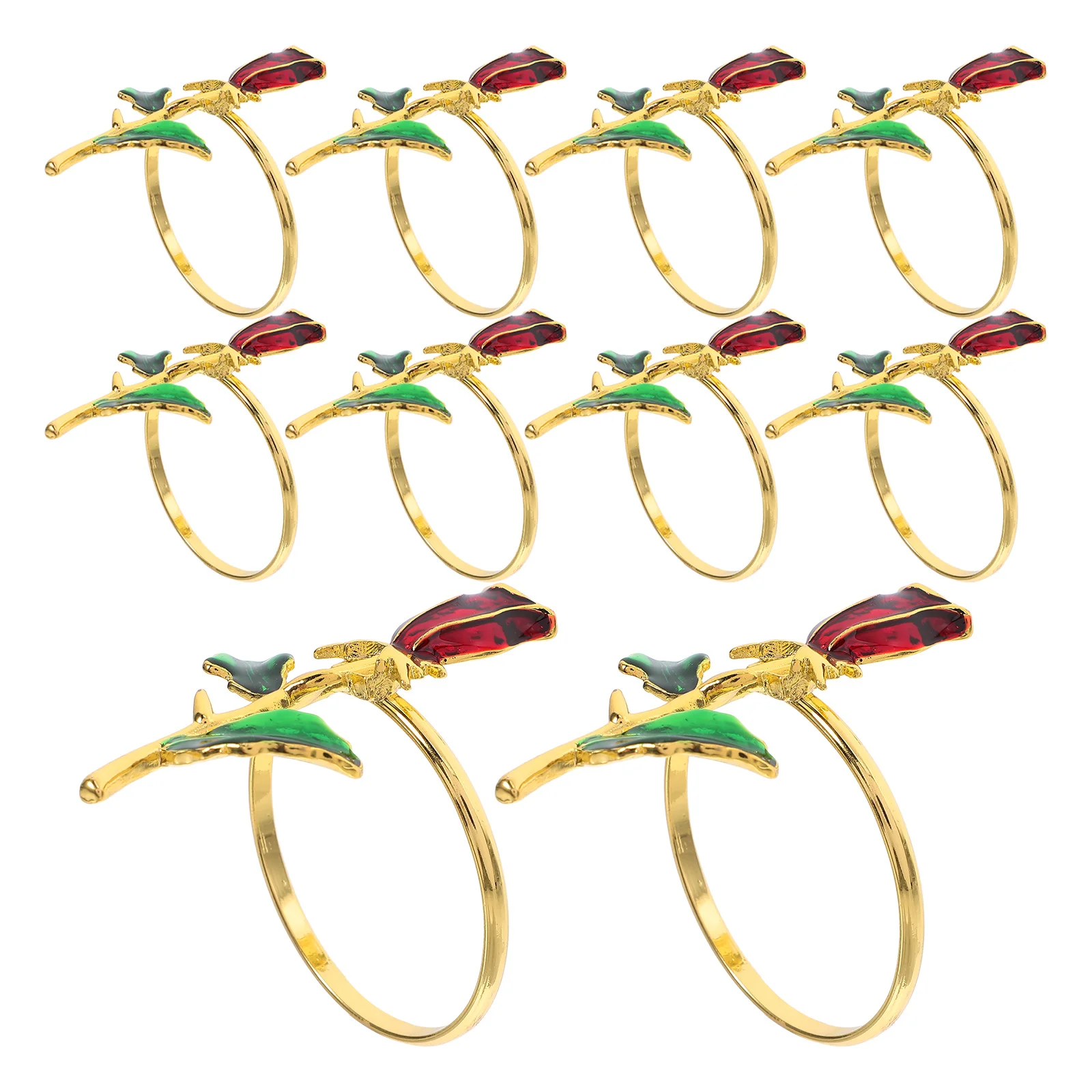 

6Pcs Metal Rose Napkin Rings Floral Hollow Out Vintage Napkin Holders Wedding Reception Party Bridal Shower Table Decor
