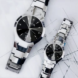 YIKAZE Luxury Couple Quartz Wristwatch Men Women Stainless Steel Quartz Watches Waterproof Calendar Business Bracelet Clock