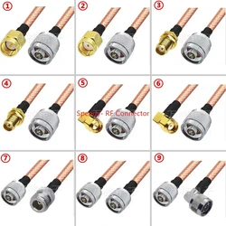 RG400 Coaxial Cable Double Shielded Crimp for L16 N Type Male To SMA Male Female Connector Extension Fast Delivery Brass Copper