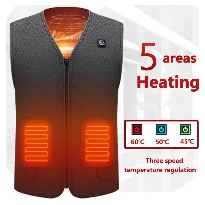 

Electric Heated Jacket for Men and Women, Heated Vest Clothing, Jackets for Men, 5 Areas