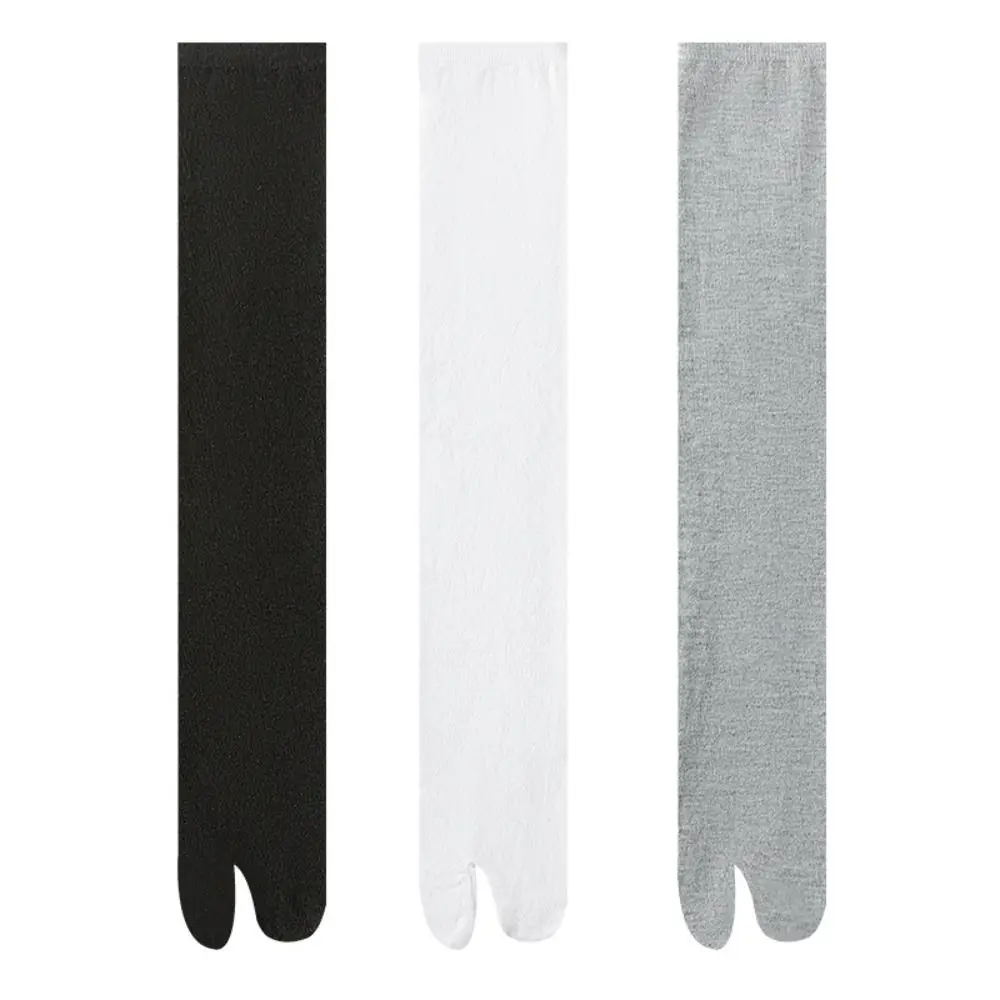 3 paires de chaussettes antidérapantes en coton à deux orteils, mi-mollet, chaussettes d'affaires à bout fendu pour femmes et hommes, couleur unie, Tube court, été