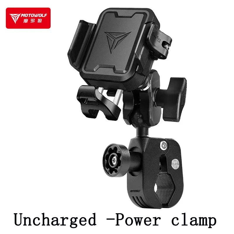 MOTOWOLF Motorrijden Schokabsorberende telefoonhouder Type-c Oplader Verstelbare anti-diefstal Quick Release Navigatiebeugel