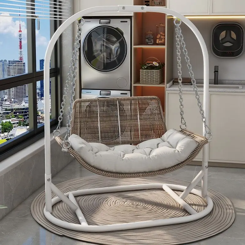 Household, Outdoor Garden Rocking Chair, Swing Chair Double Rattan Chair