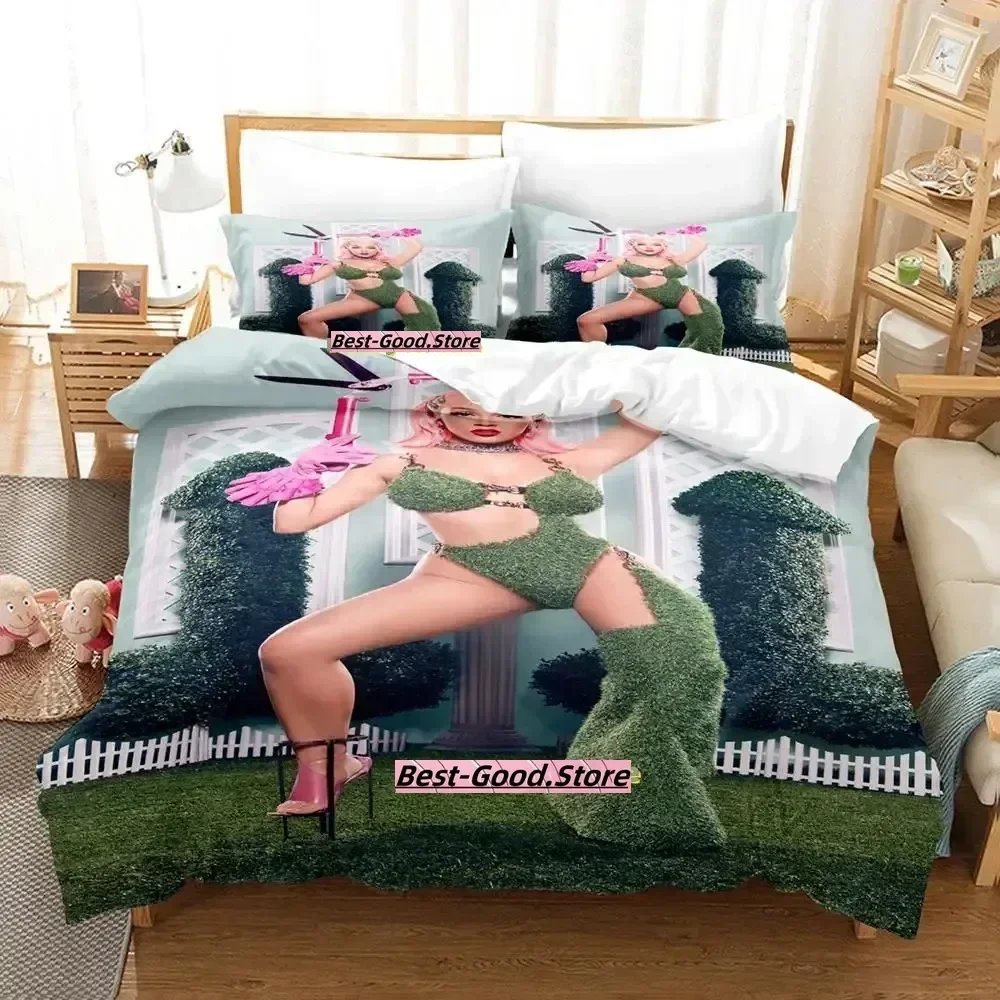 مثير دوجا القط طقم سرير غطاء لحاف ورقة مطبوعة طقم سرير المخدة سرير كامل الملكة الملك الحجم المعزي غرفة نوم #5