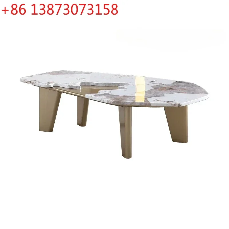 New Italian Minimalist Solid Wood Tea Table Pandora Marble Creative Home Living Room Coffee Table