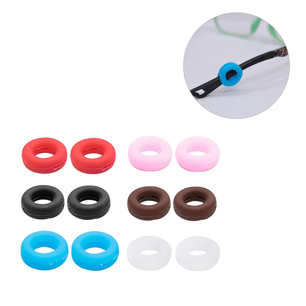 

12 Sets Anti Slip Ear Hooks Round Retainers Silicone Temple Tips Eyeglass Frame Grips For Glasses Sunglasses Lightweight