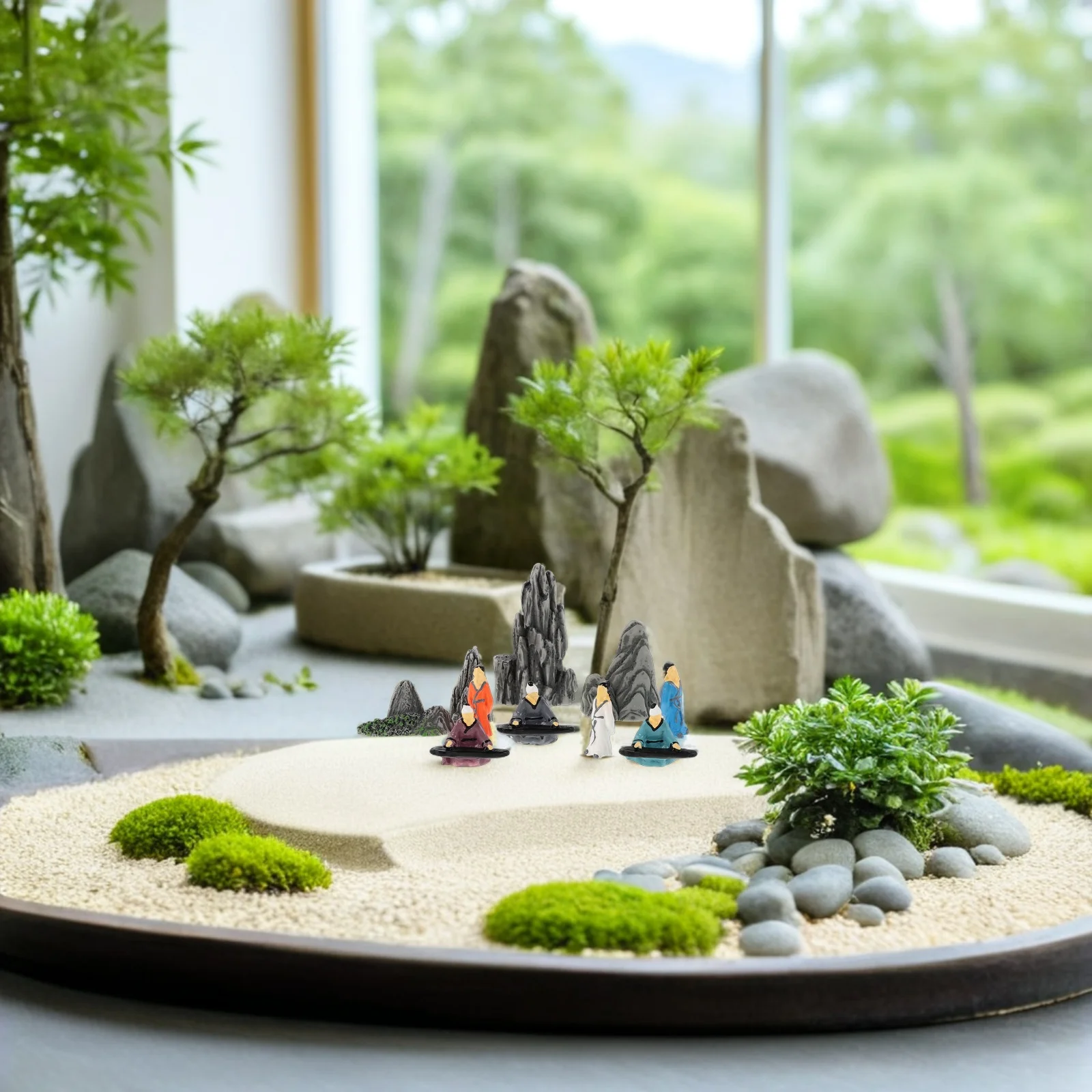 

10Pcs Resin Mini Statues Traditional Chinese Sculpture Design for Garden Accessories Home Decor Bonsai Pot Aquarium Layout