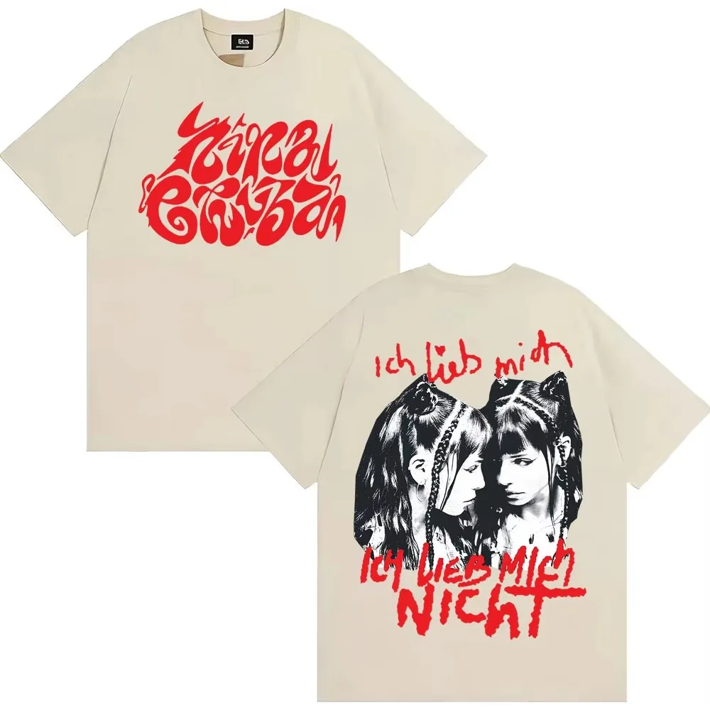 Ich Lieb Mich Nina Chuba 2025 앨범 투어 티셔츠 남성 여성 의류 빈티지 패션 티셔츠 남성용 면 반팔 티셔츠
