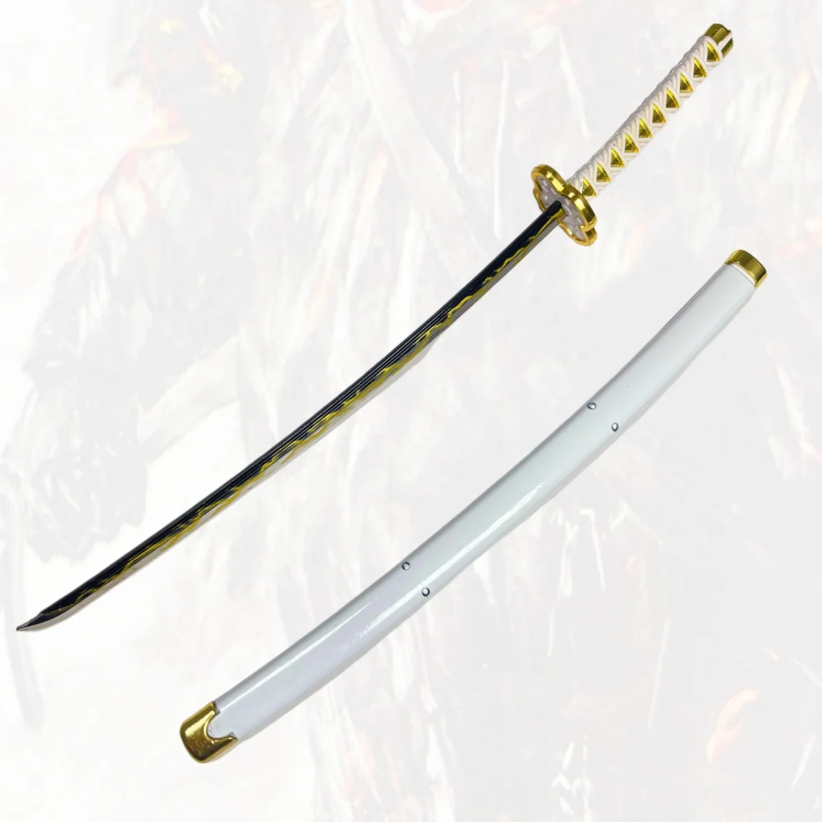 9.8 inch Demon Slayer Agatsuma Zenitsu Metalen Katana Zwaard Originele Samurai Sabel Kanata Ninja Mes Cosplay Accessoires Prop Speelgoed