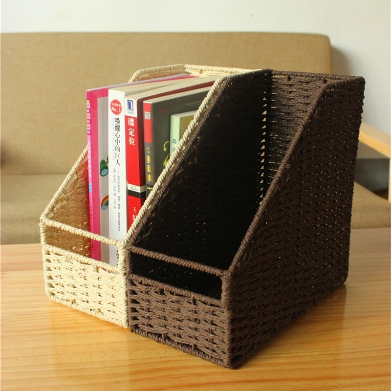 Environmentally Friendly Student Bookshelf Basket Desktop Shelf Folder Storage Box Stand Book File Shelf Office