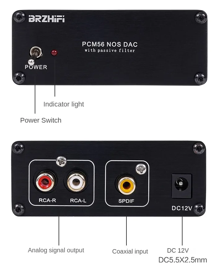 PCM56 *2 Classic HIFI Decoder Board Coaxial Digital To Analog Audio DAC Decoder 16BIT 48K More Than TDA1541 DC12V