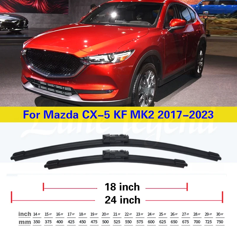 Wiper Blades Set For Mazda CX5 CX-5 CX 5 KF MK2 2017 2018 2019 2020 2021 2022 2023 Front Rear Windshield Windscreen Wiper Window