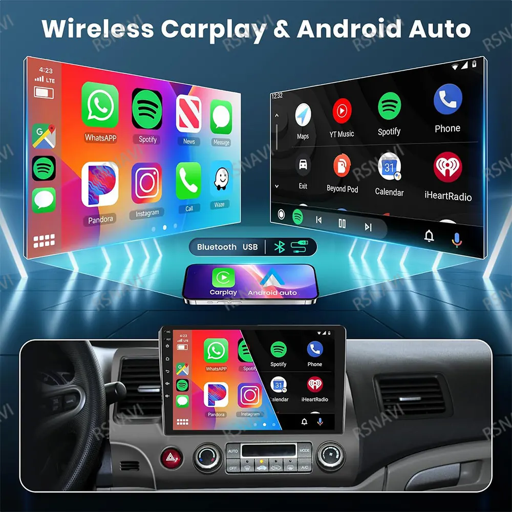 راديو السيارة أندرويد 15 لكرايسلر 200 200C 200S 2015 2016 2017 2018 - 2019 9/10 بوصة WIFI + 4G DVD الملاحة AUTO Qualcomm BT