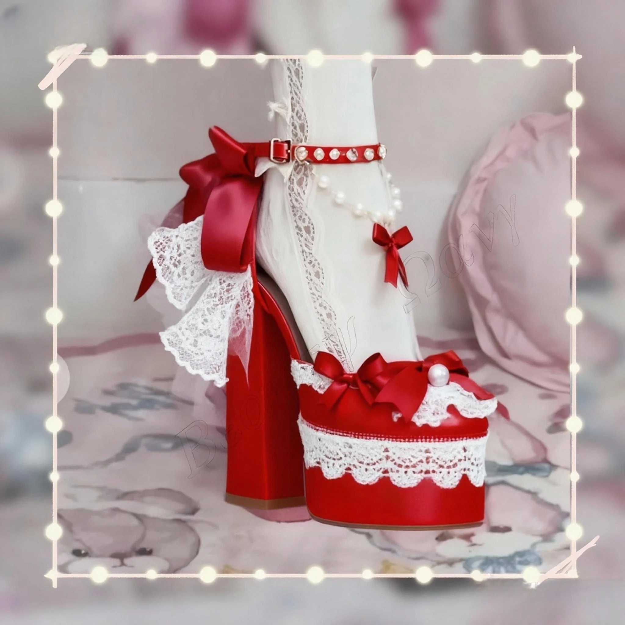 Escarpins à lacets avec nœud papillon noir et blanc, chaussures à plateforme de Style Prinese pour femmes, talons hauts, chaussures de soirée, Zapatos Para Mujere