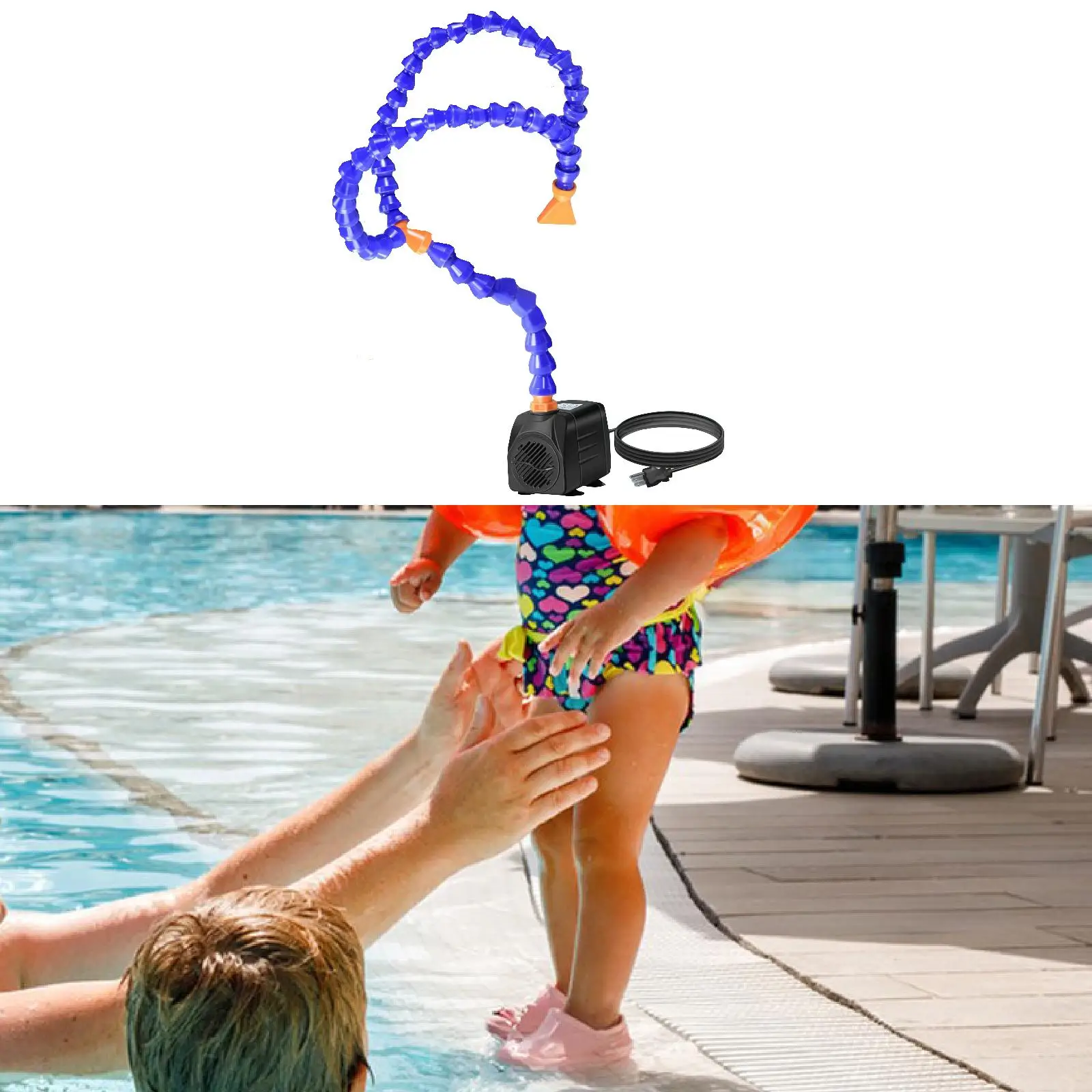 Pompe de table d'eau pour enfants, accessoires de table d'eau amusants avec tube, pompe injuste, pompe à eau d'extérieur d'été pour enfants