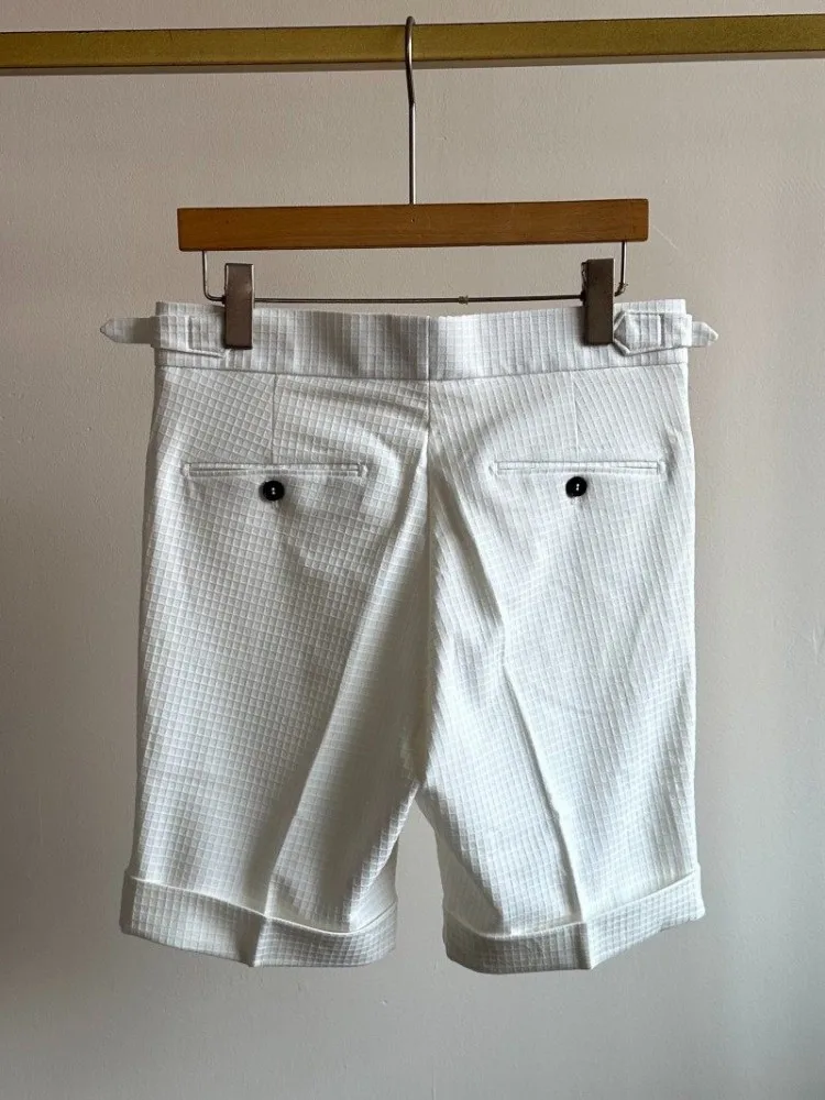 Summer New Male Fashion Shorts Thin Style Knee Length Business Casual Loose Fit Suit Straight Trousers Mens Office Work Shorts