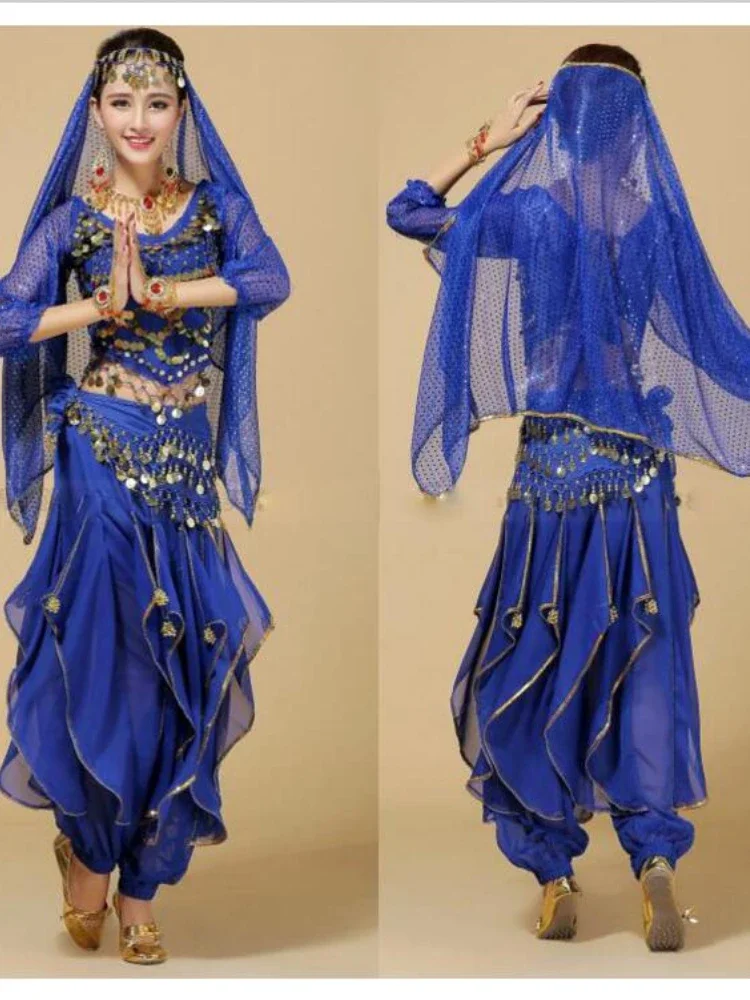 Belly Dancing Bollywood Dance Costumes Rose / Red/ Blue/purple/yellow/sky Blue Indian Dance Costumes