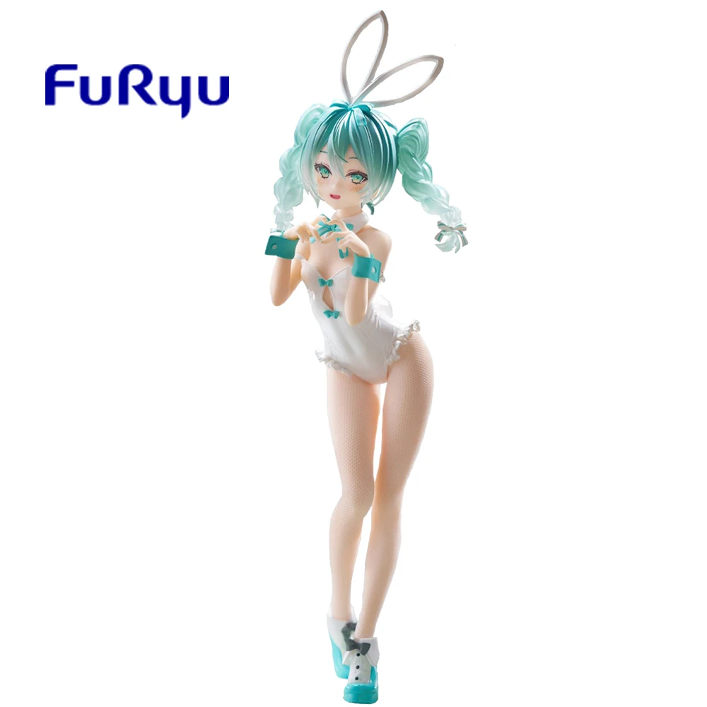 

Оригинальные кролики FuRyu Bicute Bunnies Hatsune Miku Bunny Girl Rurudo White Ver. Kawaii аниме фигурка модель Коллекционные игрушки для мальчиков 27 см