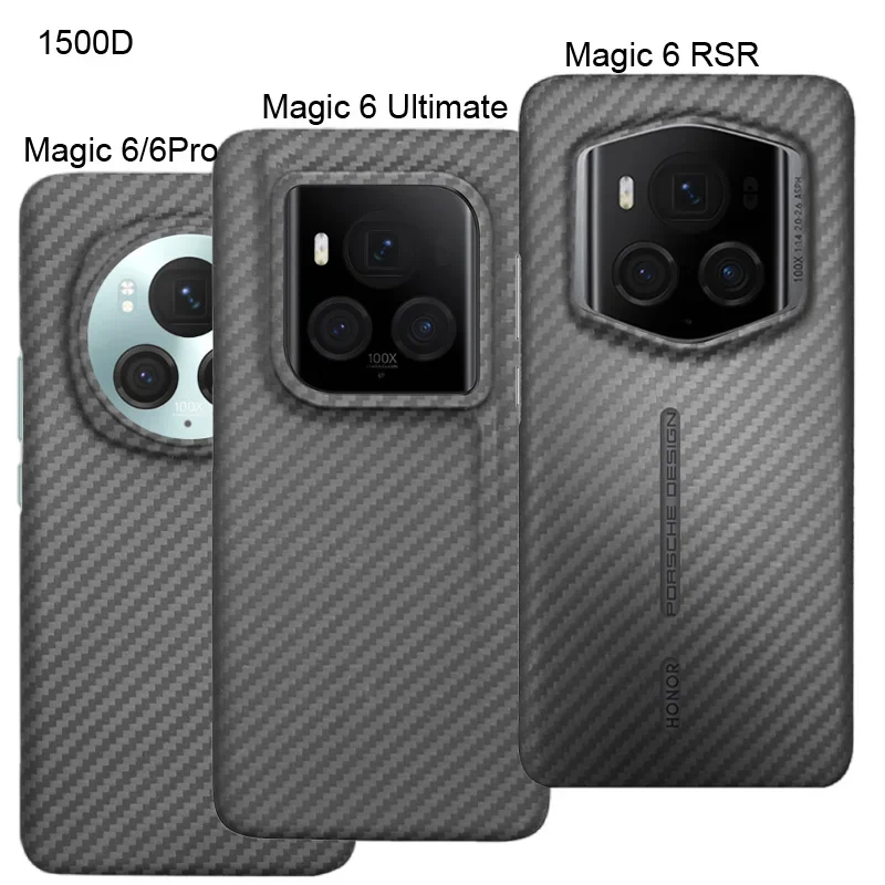 

Genuine Carbon Fiber Case for Honor Magic 6 Ultimate Pro RSR Matte Bulletproof Aramid Fiber Ultra-thin Anti-drop Armor Cover