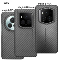 Genuine Carbon Fiber Case for Honor Magic 6 Ultimate Pro RSR Matte Bulletproof Aramid Fiber Ultra-thin Anti-drop Armor Cover