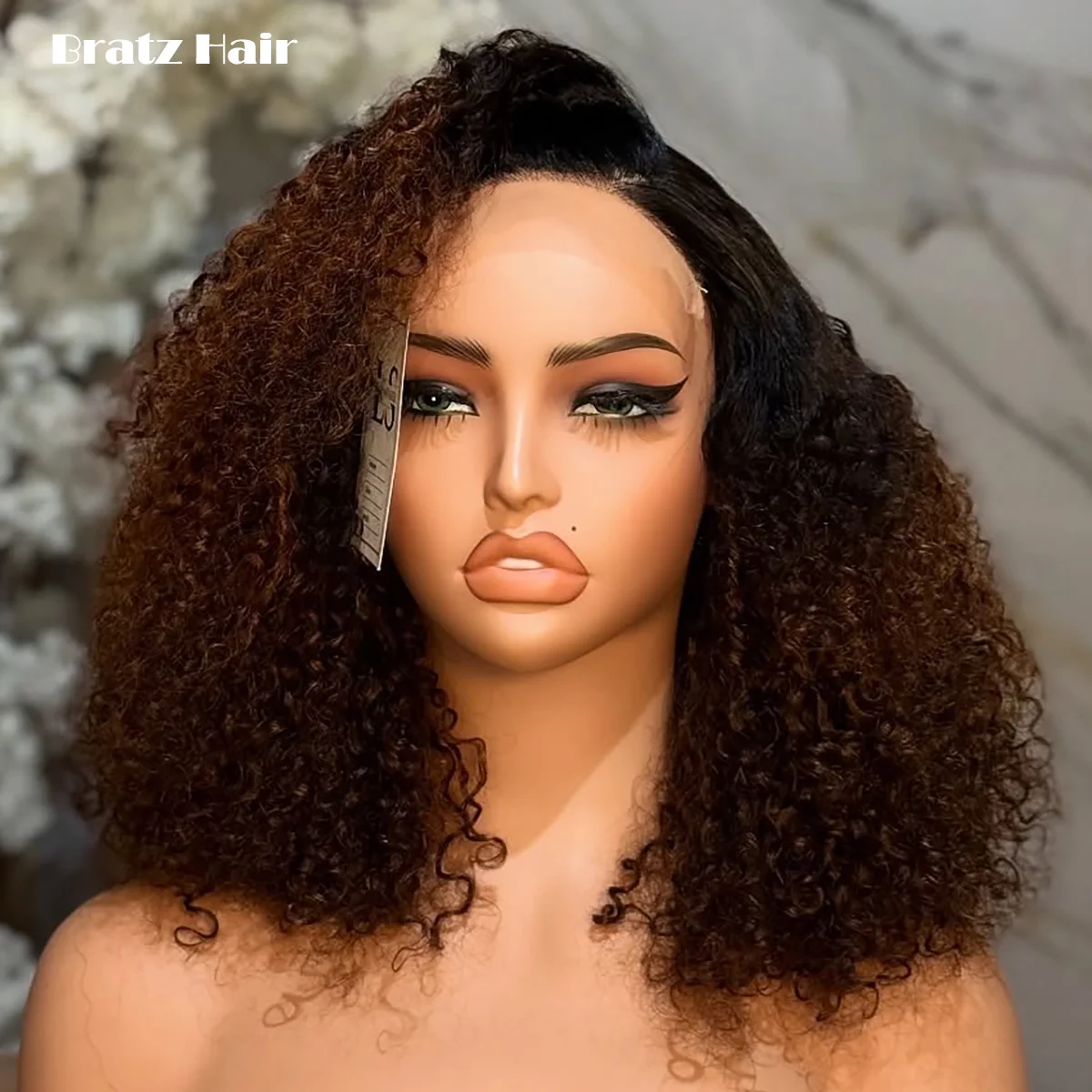 

450 High Density Glueless Wig Ombre Brown 100% Human Hair Pixie Curly 13x4 13x6 Lace Front Wigs Ready to Wear Wigs for Woman