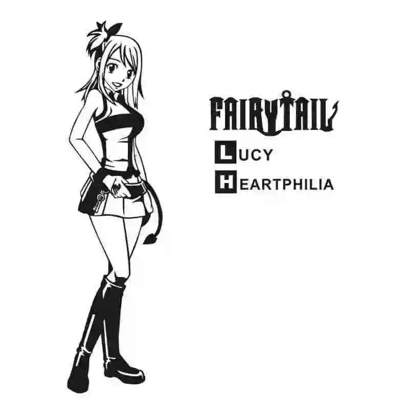 FAIRY TAIL Naklejka ścienna Winylowe naklejki ścienne Naklejka Dekoracja domu Dekoracyjna dekoracja Anime Lucy Naklejka samochodowa