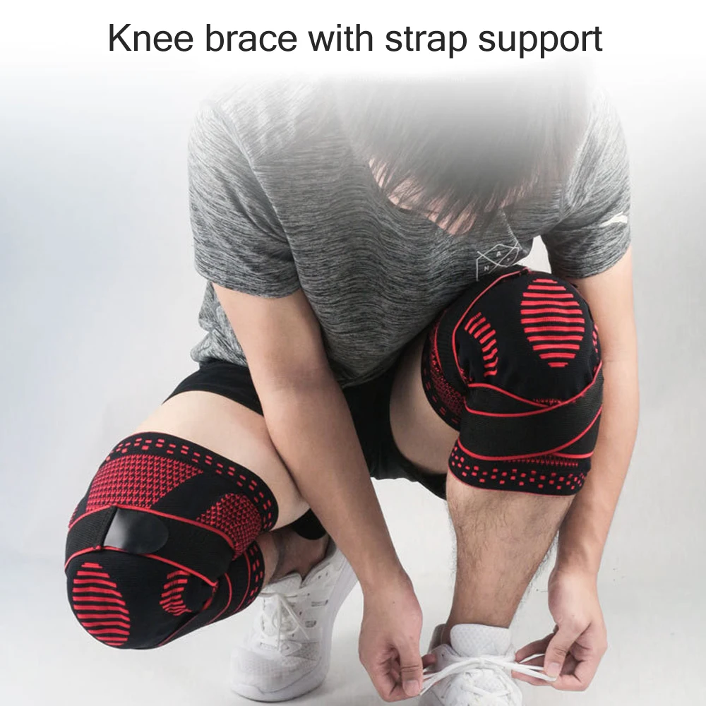 1Pcs Compression Knee Brace with Side Stabilizer Adult Joint Pain Relief Knee Support Meniscus Tear Sports Knee Brace Basketball