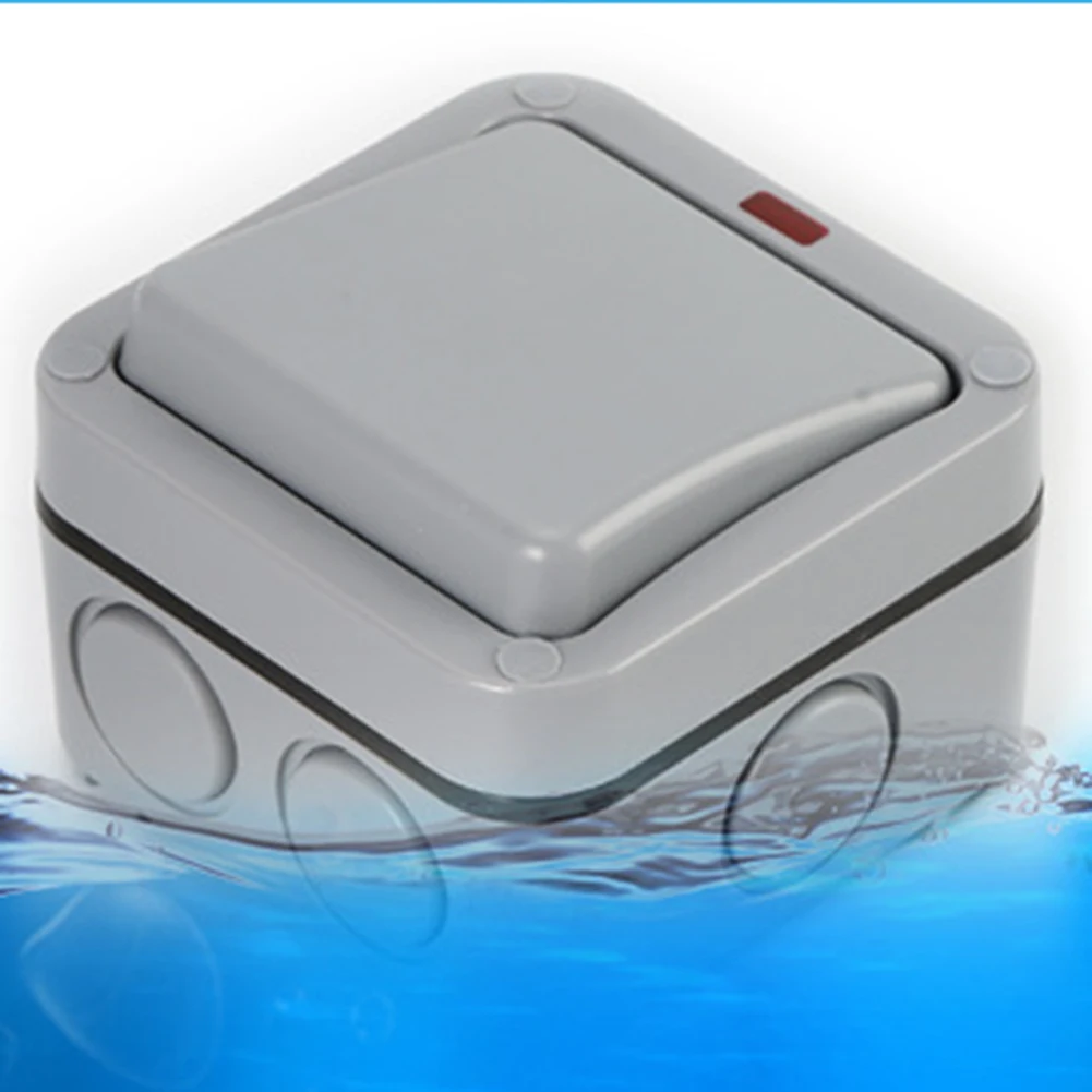 Saklar Dinding Luar Ruangan Berperingkat IP66 - Tombol Tekan Tahan Cuaca, 1 Gang 20A Untuk Kotak Sambungan Rumah & Taman Saklar Luar Ruangan Tahan Air