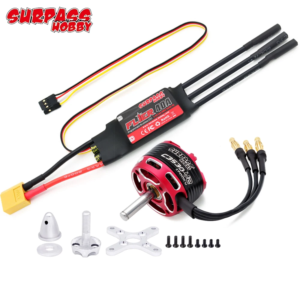 Surpass Hobby C3530 C3536 C3542 C3542 V2 14-pole Hi-Torque Outrunner Brushless Motor For Fixed-wing Aircraft Airplane Helicopter