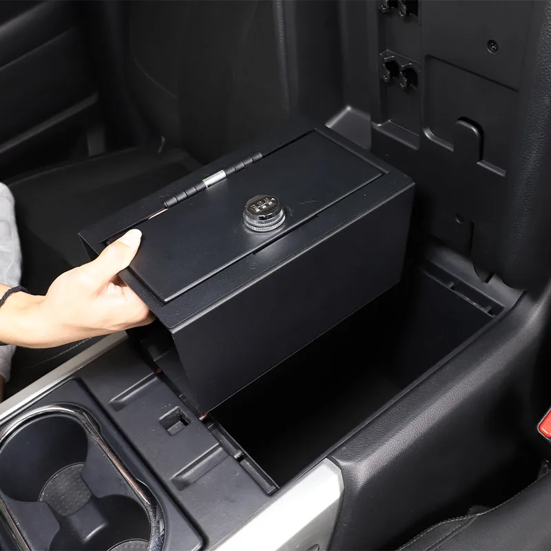 

For Nissan Titan 2016-2023 Aluminum Alloy Password Lock Security Safe Box Armrest Storage Privacy Protection Car Accessories