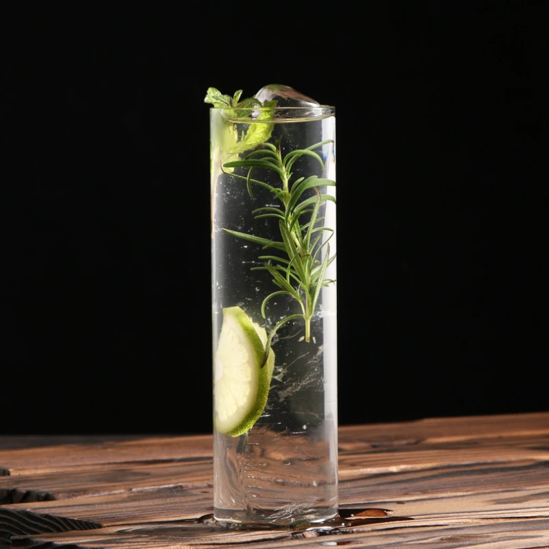 Japanese Style Cocktail Glass Straight Light And Thin Colin Glass Highball Long Glass Cup Juice Water Glass Cup For Home Bar