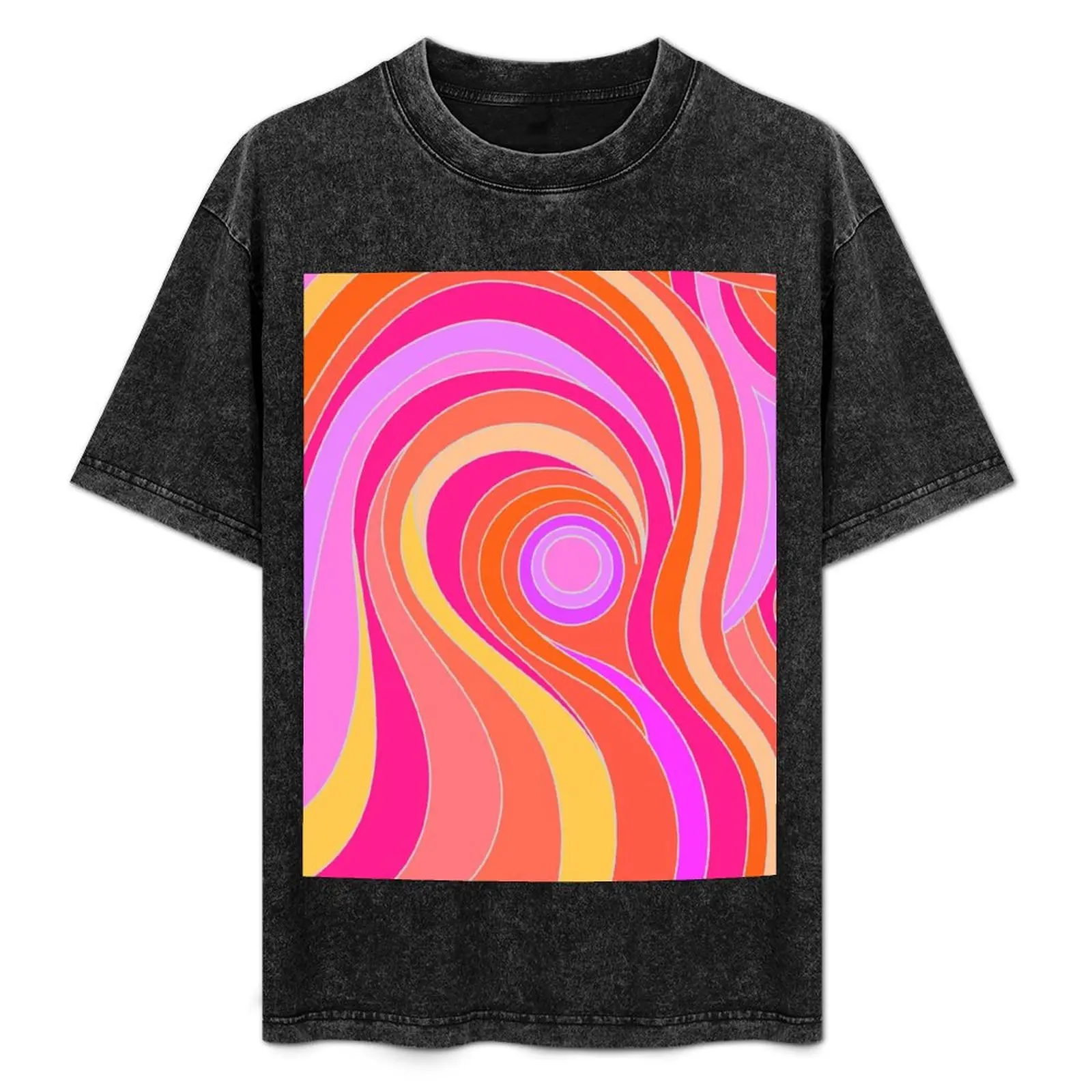 

Pink Abstract Psychedelic Retro Design T-Shirt man t shirt quick-drying tees oversize t-shirts man men t shirts