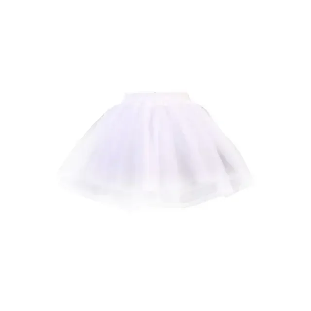 

Women Girls Double Layers Solid Color Short Tulle Petticoats Elastic Waistband A Line Mesh Underskirt Crinolines For Dress