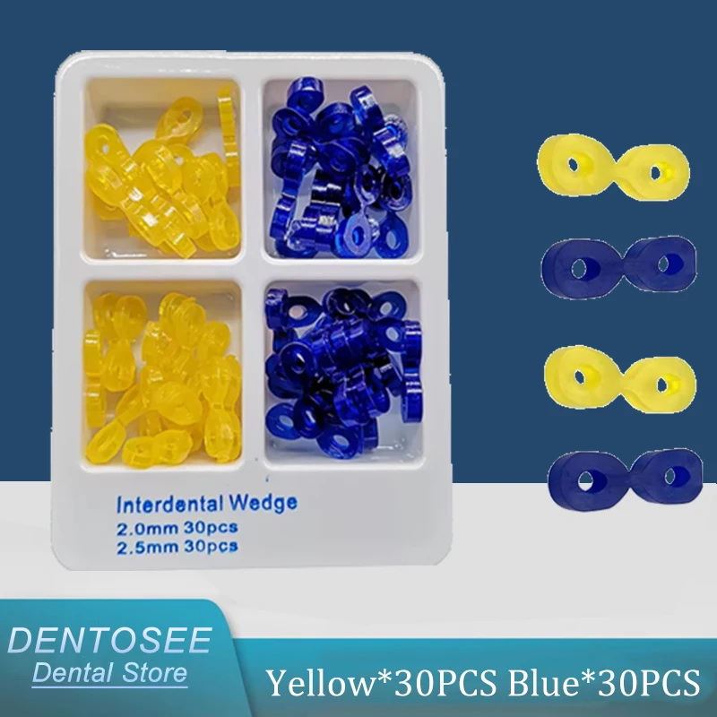 

Dental Elastic Fixing Wedges Dental Elastic Rubber Fixing Wedges Matrix Matrices Dam 60Pcs Composite Tooth Separator