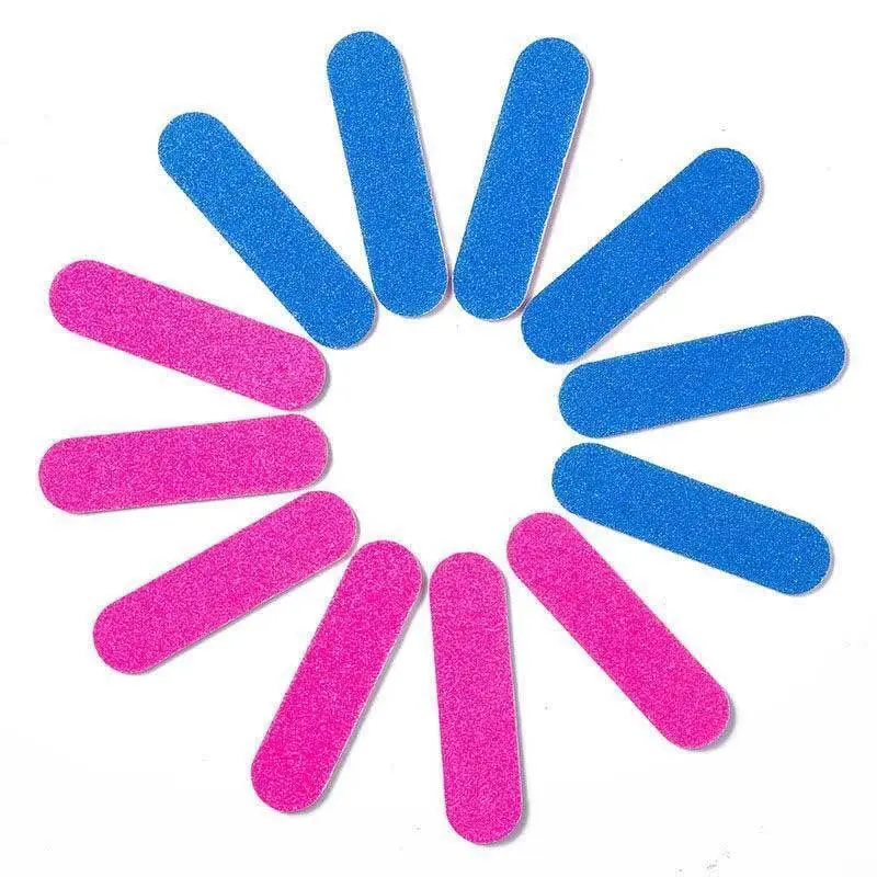 5/100pcs Professional Double Side Nail Files Pink Blue Sandpaper Buffer Block Polisher Pedicure Manicure Nail Art Tools