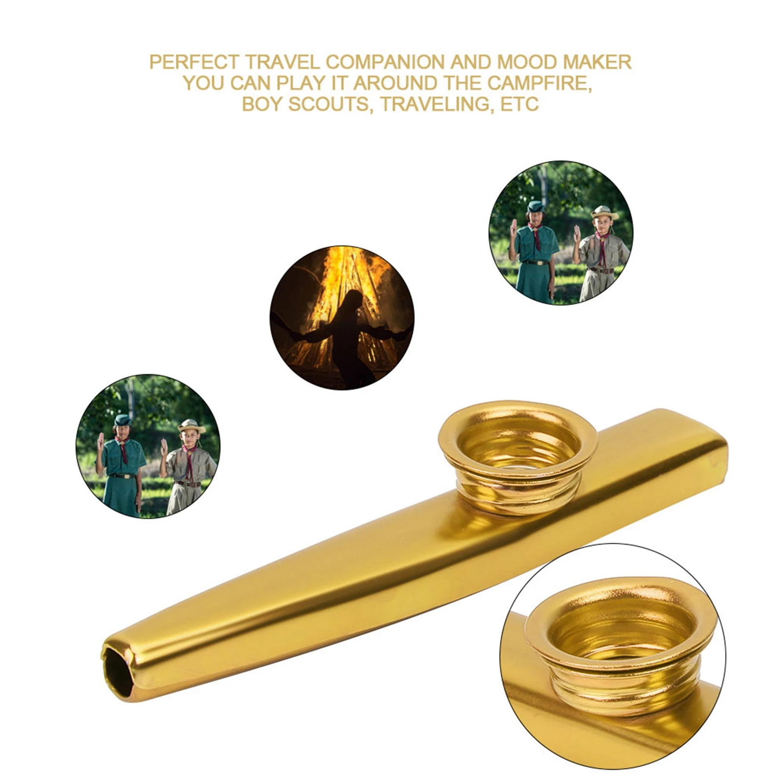 Metal de aleación de aluminio Kazoo ligero de diseño Simple para instrumentos de guitarra, instrumentos para amantes de la música, instrumentos musicales